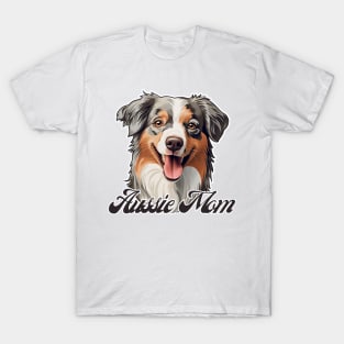 Aussie Mom T-Shirt - Dog Lover Gift, Pet Parent Apparel T-Shirt